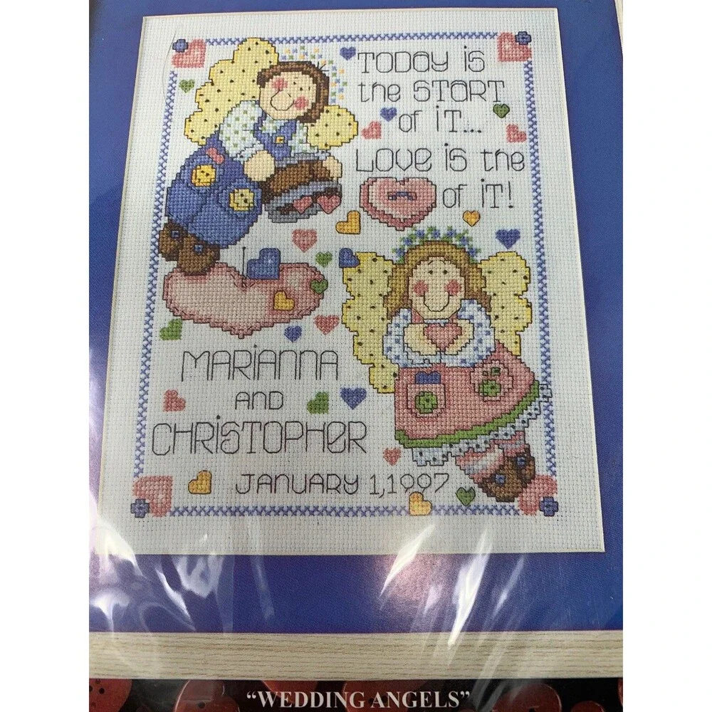 Personalized Design Works Wedding Angels Counted Cross Stitch Kit #9634 8